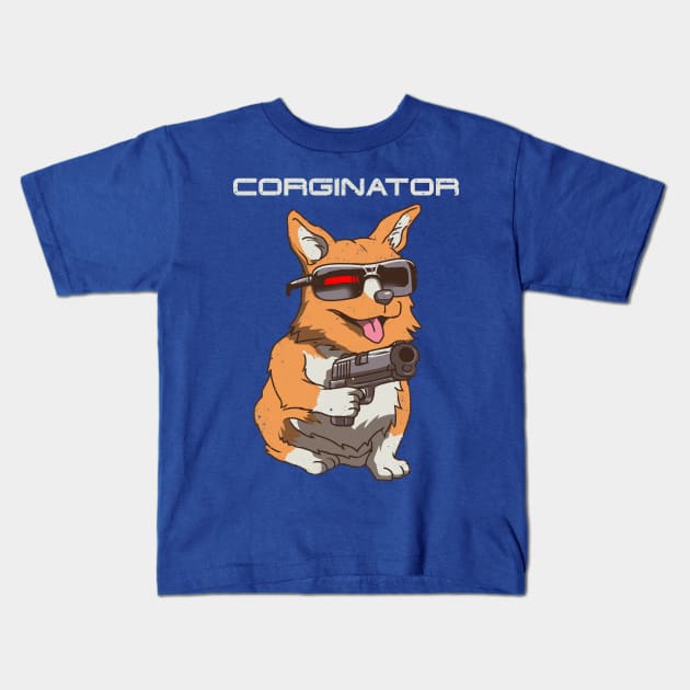 Corginator Kids T-Shirt by Vincent Trinidad Art